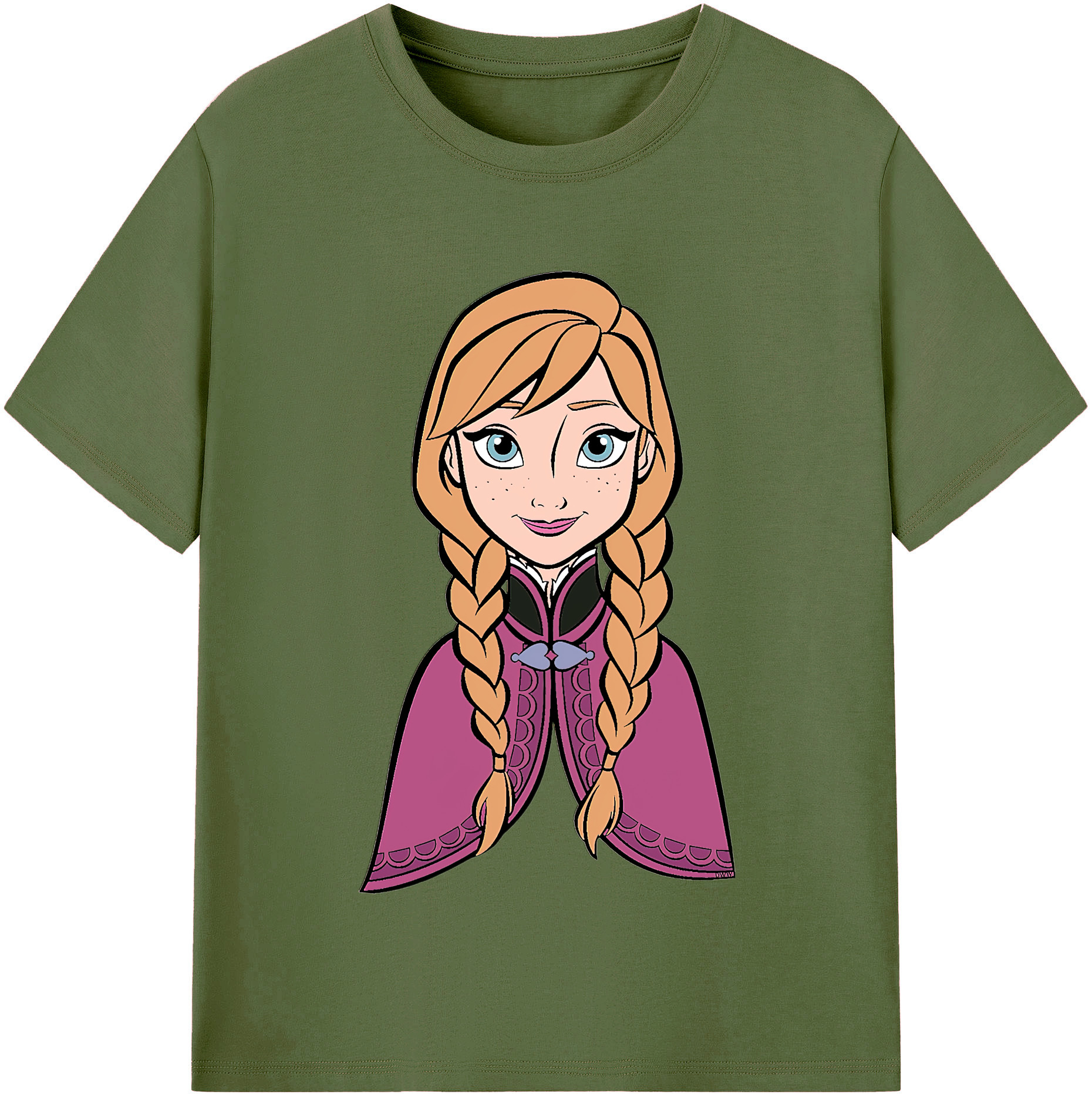 （画像用） アナと雪の女王 アンナ エルサ Frozen Anna Elsa 綿100％半袖Tシャツ（フロントプリント）
